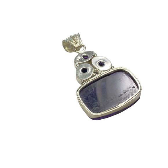 Amethyst Pendant Handmade Stampd 925 - Picture 4 of 10